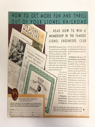 Lionel Electric Trains: The Trains that Railroad Men buy for Their Boys
