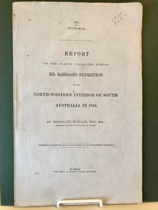 Item #1096 Report on the Plants Collected During Mr. Babbage's Expedition into the North-Western...
