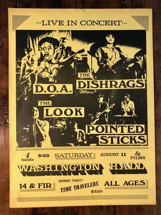 Item #11679 Original Punk Poster promoting The Dishrags, D.O.A., the Look and Pointed Sticks at...