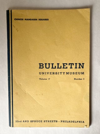 Item #11743 Chinese Mandarin Squares: Brief Catalogue of the Letcher Collection. Schuyler CAMMANN