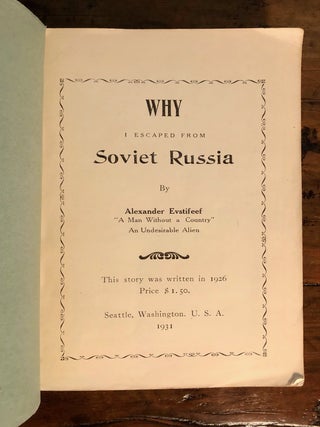Why I Escaped from Soviet Russia