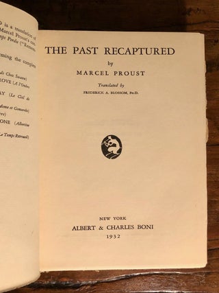 The Past Recaptured (Remembrance of Things Past, Part VII) (A la Recherche du Temps Perdu)