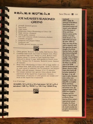 The Black Family Dinner Quilt Cookbook: Health Conscious Recipes & Food Memories