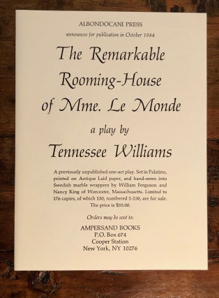 The Remarkable Rooming-House of Mme. Le Monde