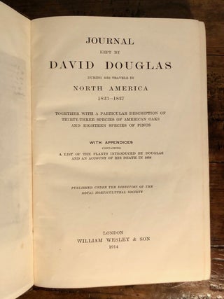 Journal Kept by David Douglas During His Travels in North America 1823-1827