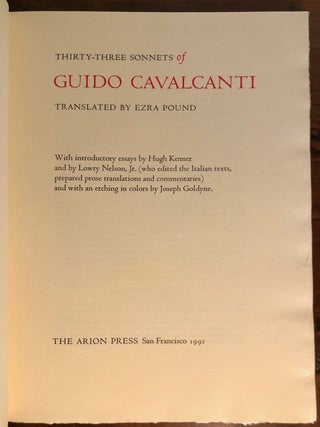 Thirty-Three Sonnets of Guido Cavalcanti