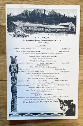 Seven Menus from the Alaska Steamship Company, 1931
