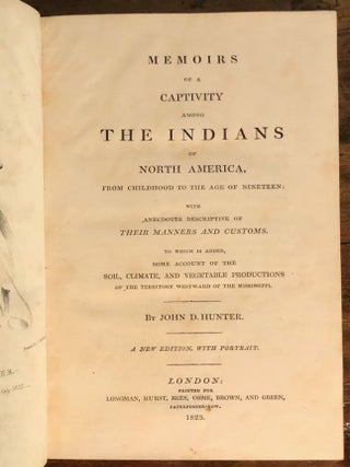 Item #12260 Memoirs of a Captivity Among the Indians of North America, from Childhood to the Age...