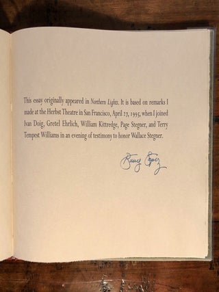 Looking in a Deeper Lair: A Tribute to Wallace Stegner - SIGNED, One of 29 Copies