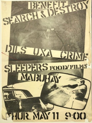 Item #12480 Punk Poster: Benefit Search & Destroy DILS UXA CRIME SLEEPERS Food/Films MABUHAY...