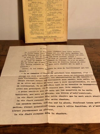 Théatre sans Directeur - INSCRIBED with unpublished typescript laid in