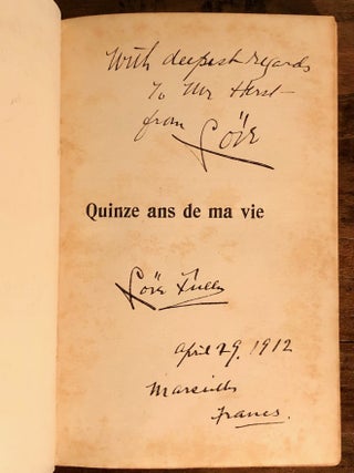 Item #12650 Quinze ans de ma vie - INSCRIBED Copy in Riviere Binding. Loïe FULLER, Marie...