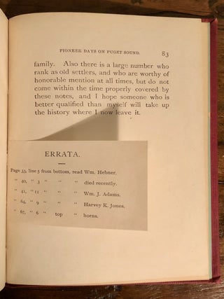 Pioneer Days on Puget Sound - VARIANT Binding