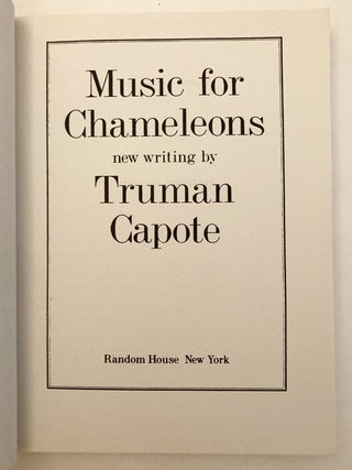 Music For Chameleons - Uncorrected Proof