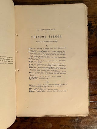 A Dictionary of the Chinook Jargon, or Trade Language of Oregon