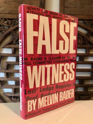 Item #1308 False Witness. Melvin RADER