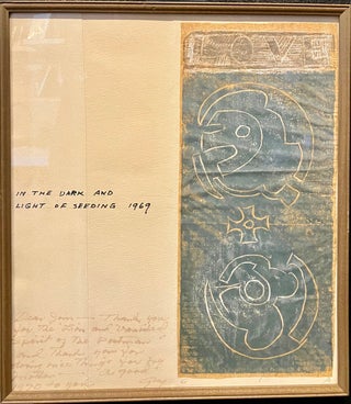 Item #13129 Guy Anderson Print: In the Dark and Light of Seeding - 1969 block print INSCRIBED to...