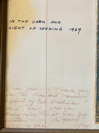 Guy Anderson Print: In the Dark and Light of Seeding - 1969 block print INSCRIBED to James Martin