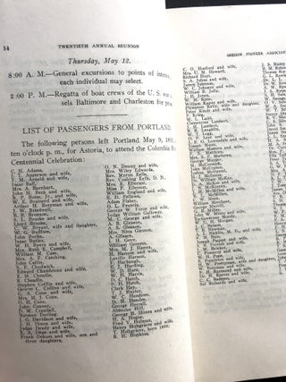 Transactions of the Twentieth Annual Reunion of the Oregon Pioneer Association for 1892 - Columbia River Issue