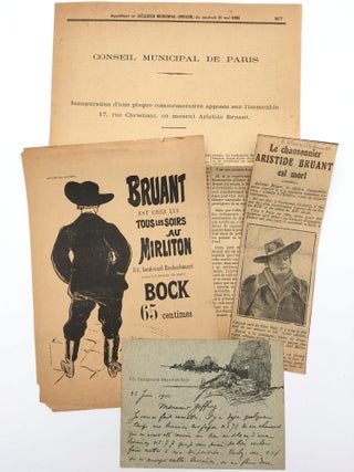 Item #13308 Autograph Letter Signed by Aristide Bruant, with Ephemera - Lot of Four Items....