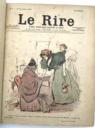Le Rire Journal humoristique paraissant le samedi - 1894 1895 1896 1897 1898 1899 1900 1901 1902 1903 continuous - Number 1 through 430 and New Series Number 1 through 47 uniformly bound in nine volumes.