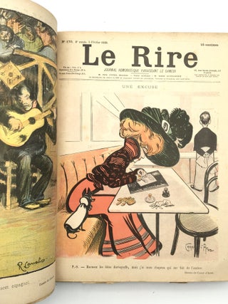 Le Rire Journal humoristique paraissant le samedi - 1894 1895 1896 1897 1898 1899 1900 1901 1902 1903 continuous - Number 1 through 430 and New Series Number 1 through 47 uniformly bound in nine volumes.
