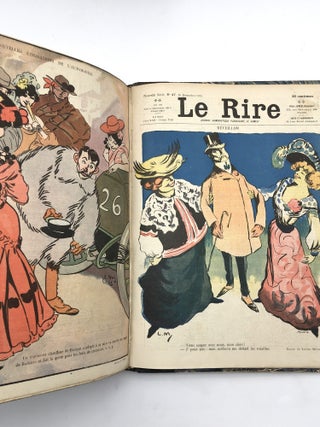 Le Rire Journal humoristique paraissant le samedi - 1894 1895 1896 1897 1898 1899 1900 1901 1902 1903 continuous - Number 1 through 430 and New Series Number 1 through 47 uniformly bound in nine volumes.