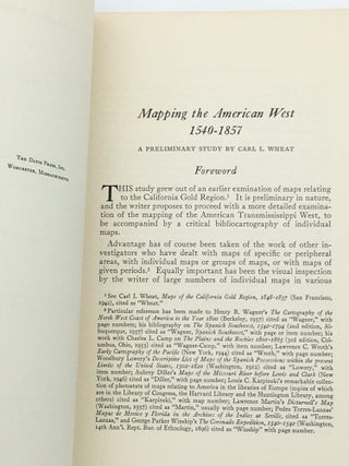 Mapping the American West 1540 - 1857 A Preliminary Study