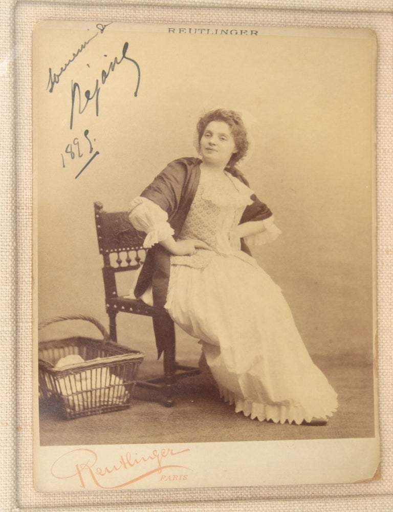 Item #13754 Gabrielle R&eacute;jane Signed Cabinet Card, Framed. L&eacute;opold-&Eacute;mile REUTLINGER.