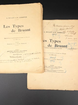 Les Types de Bruant Tableau Populaire en un Acte [Two Successive Sets of Bruant's Corrected Proofs]