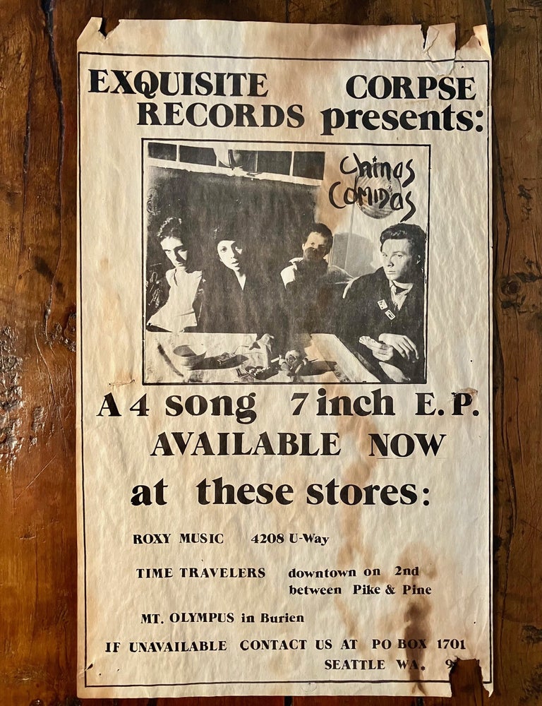 Item #13809 Flyer Promoting the Record Release for Seattle Underground Band Chinas Comidas. Punk Underground - Posters.