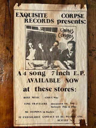 Item #13809 Flyer Promoting the Record Release for Seattle Underground Band Chinas Comidas. Punk...
