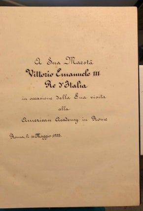 Inscribed to the King of Italy w/House of Savoy Crest: Memoirs of the American Academy in Rome; Volume XI