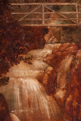 Large, Antique Oil Painting Depicting the Olympia Beer Logo; Original Painting of Tumwater Falls, Historic Site of Olympia Brewing Company, Tumwater, Washington State
