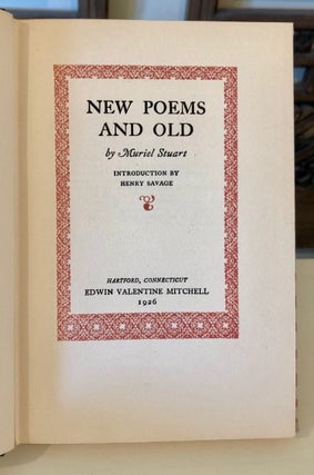 New Poems and Old; Introduction by Henry Savage