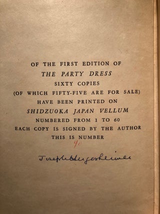 The Party Dress -- SIGNED limited ed. of 60 copies in dust jacket and slipcase