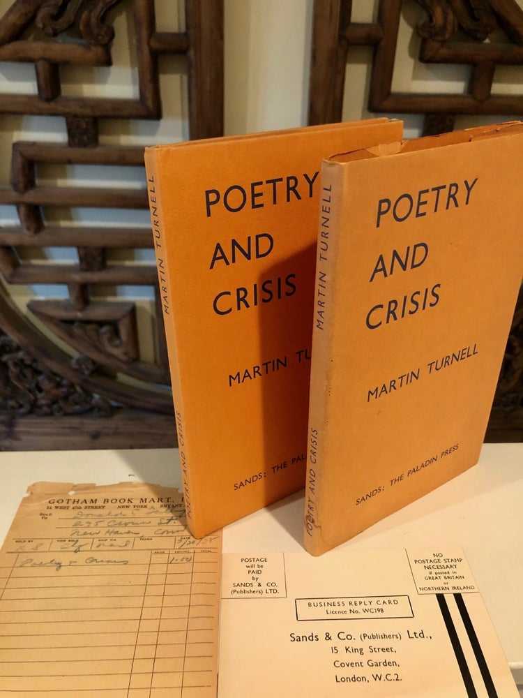 Item #1662 Poetry and Crisis. Martin TURNELL.