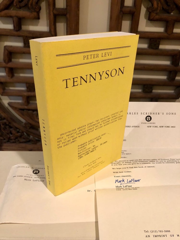 Item #1665 Tennyson -- Cleanth Brooks' Uncorrected Advance Proof. Peter LEVI.