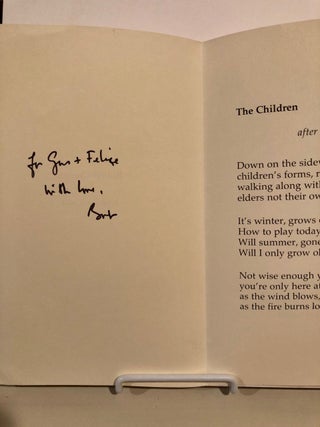 Item #1668 The Children after Patrick Kavanaugh February 18, 1978 -- INSCRIBED copy. Robert CREELEY