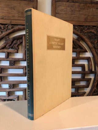 Item #1735 "FIAT" A Fifty Years' Record. Arnoldo MONDADORI
