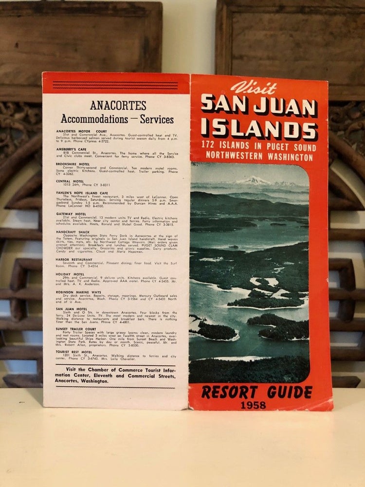 Item #1843 Visit San Juan Islands. 172 Islands in Puget Sound Northwestern Washington. Resort Guide 1958. WASHINGTON STATE -- San Juan Islands.