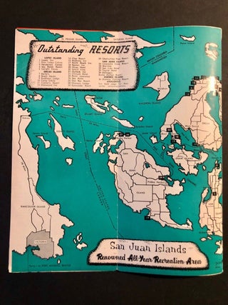 Visit San Juan Islands. 172 Islands in Puget Sound Northwestern Washington. Resort Guide 1958.