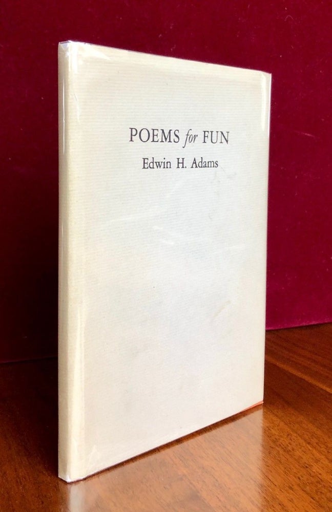 Item #186 Poems for Fun. Edwin H. ADAMS.