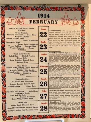 The Dinner Calendar for 1914