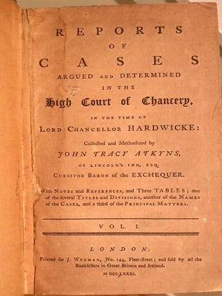 Item #2054 Complete Set in Three Vols.: Reports of Cases Argued and Determined in the High Court...