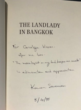 Item #2138 The Landlady in Bangkok -- INSCRIBED to Carolyn Kizer. Karen SWENSON
