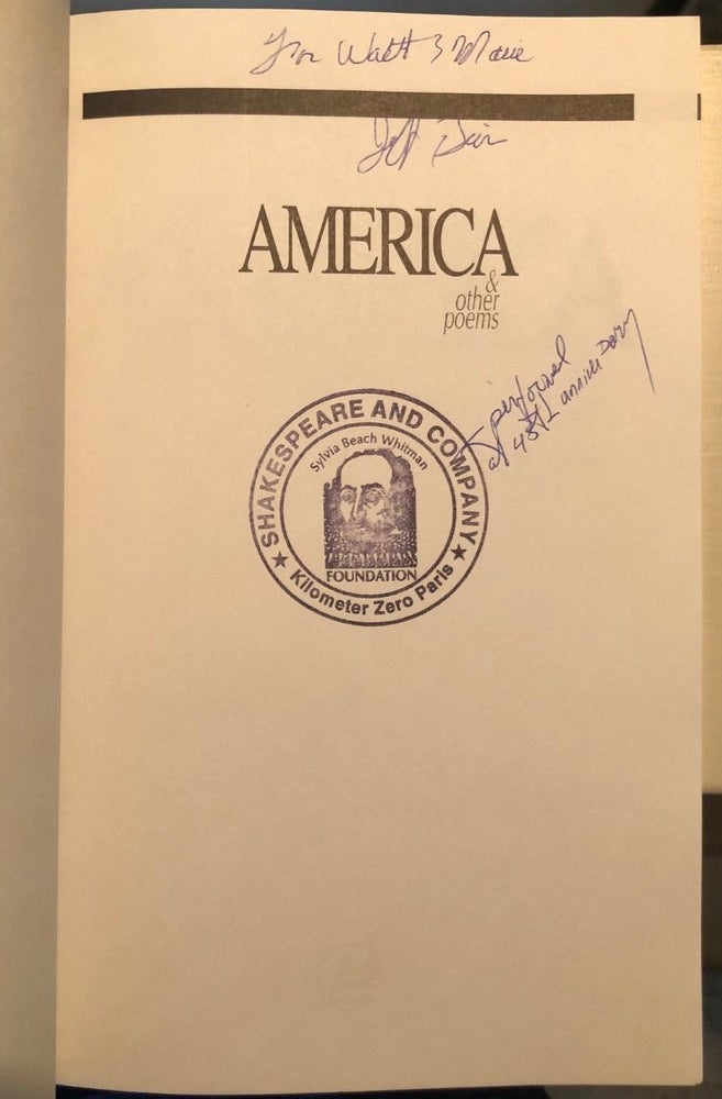 Item #2208 America & Other Poems -- INSCRIBED copy. Jeff BIEN.