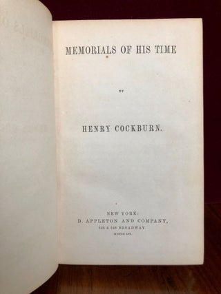 Item #250 Memorials of His Time. Alexander COCKBURN