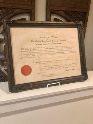 Item #322 Herbert Hoover - Signed Document While President of the United States of America....