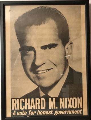 Item #3431 Framed Campaign Poster for Richard Nixon: A Vote for Honest Government. Richard Nixon